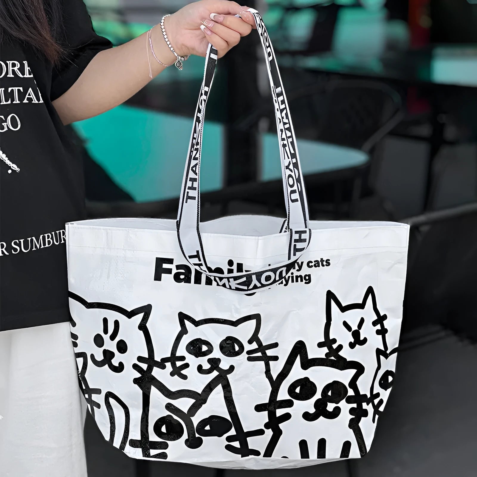 Waterproof PP woven handbag with colour printed snakeskin pattern for clothing and cosmetics carry