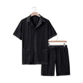 Beach Hawaii see-through cardigan and shorts suit in light grey for summer leisure wear