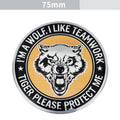 Aluminium car sticker labels showing lion, eagle and wolf head designs for vehicle appearance modification