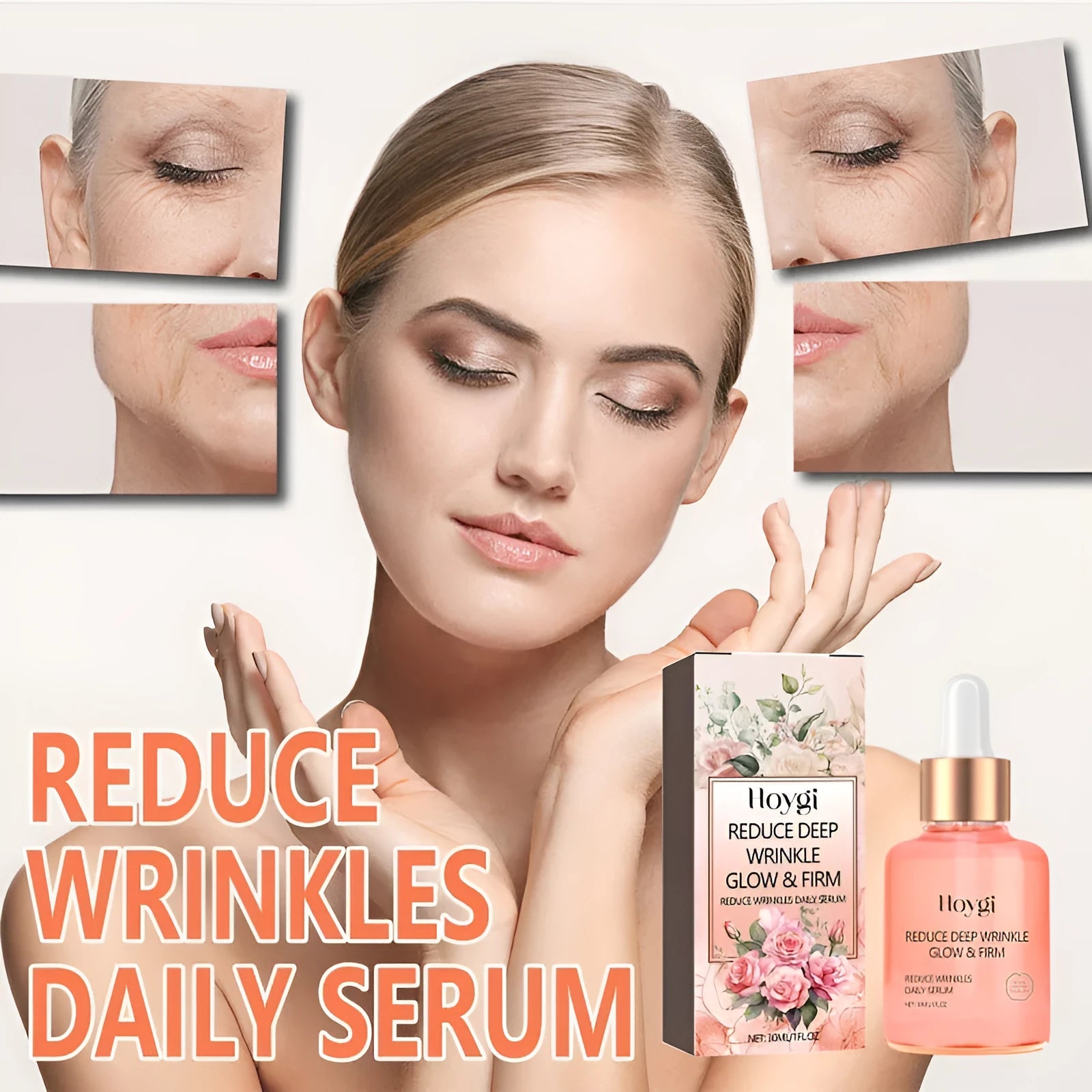 30ml rose essential oil bottle with dropper for facial skincare and wrinkle reduction
