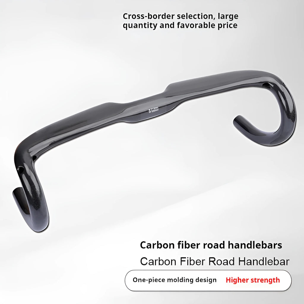 Carbon fibre road bicycle drop bar handle in black grey silver colour with UD finish options