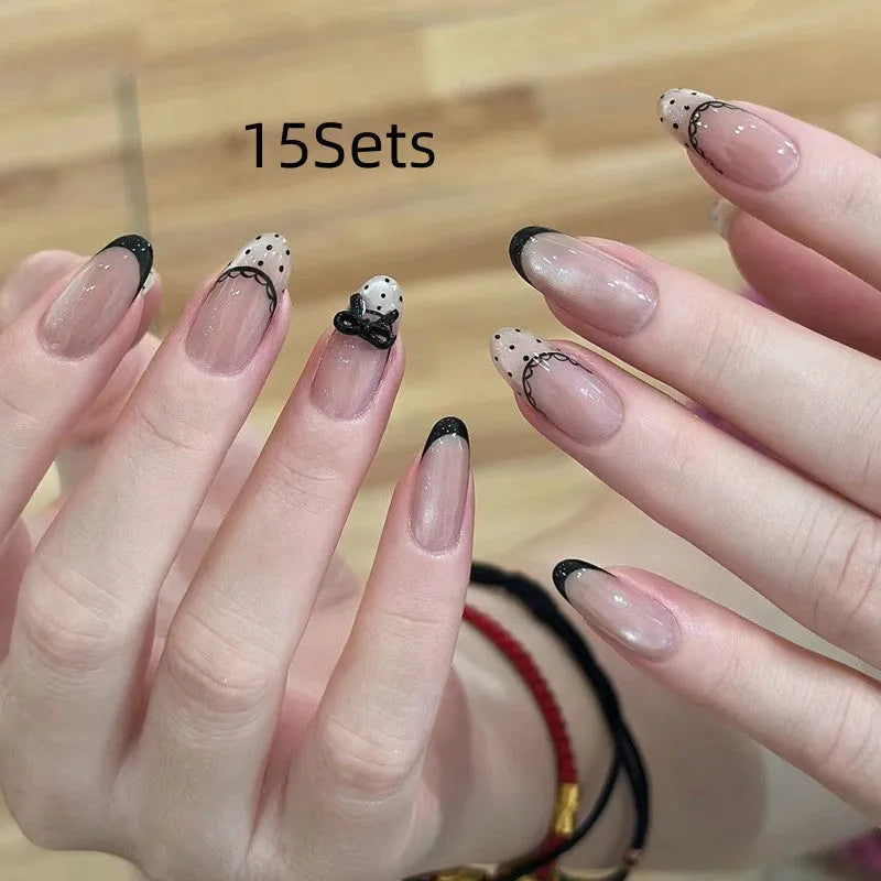 Acrylic fake nails for women in random colours available in 5, 10 or 15 set packages