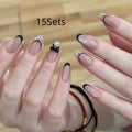 Acrylic fake nails for women in random colours available in 5, 10 or 15 set packages