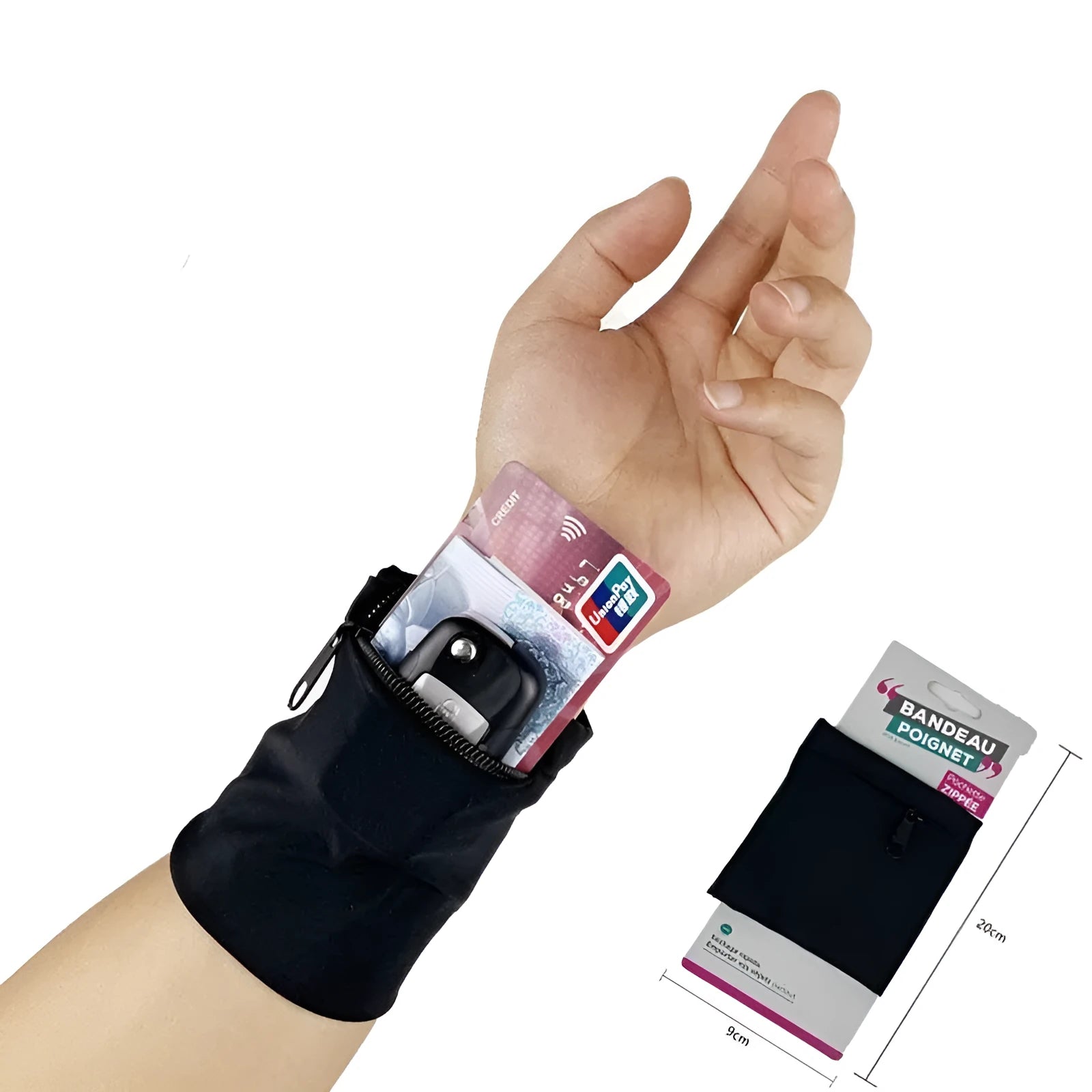 Waterproof wrist bag armband for mobile phones with adjustable strap on arm