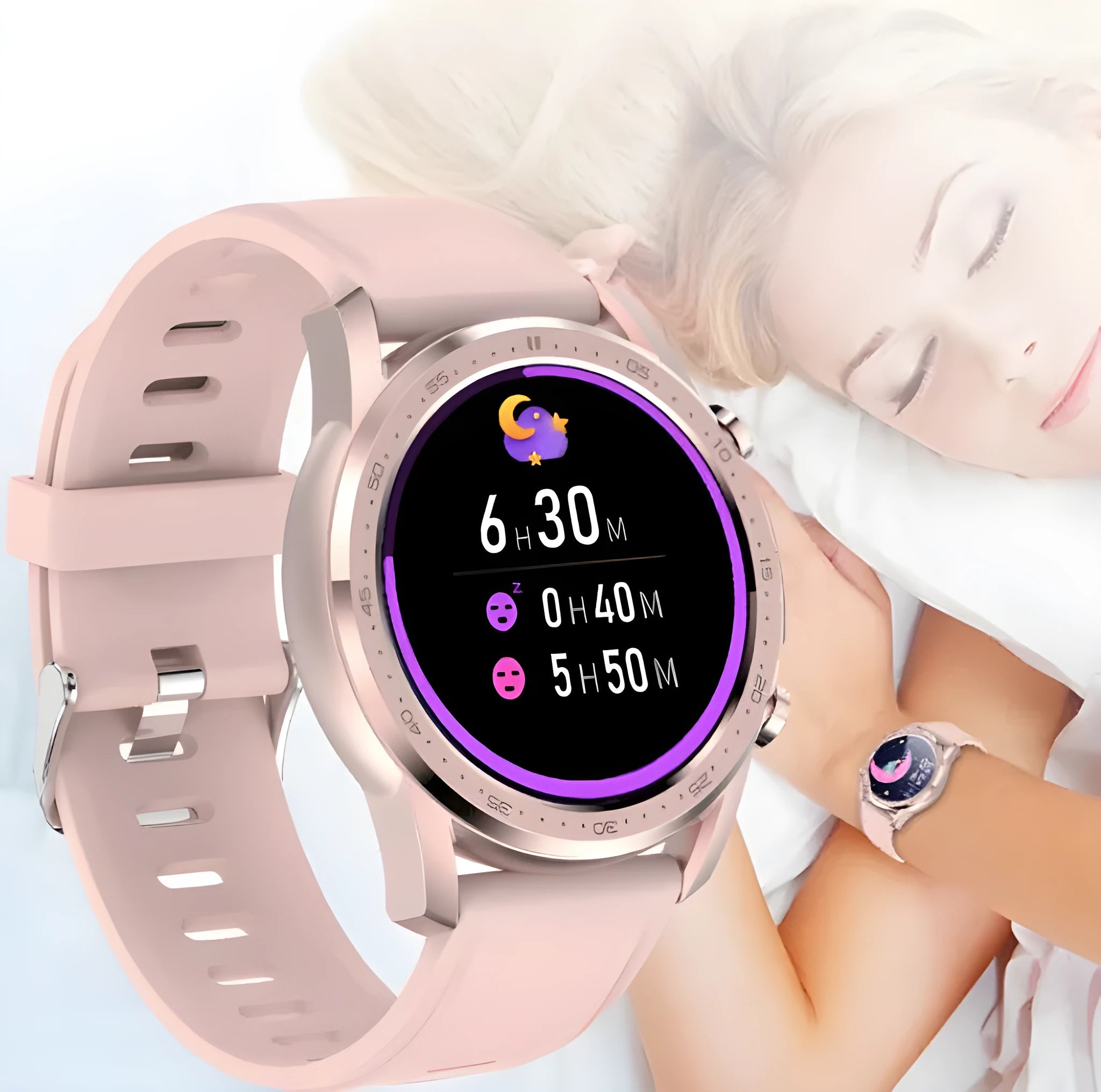 Youth2 smart health bracelet with zinc alloy case showing 1.3-inch display for body temperature tracking.