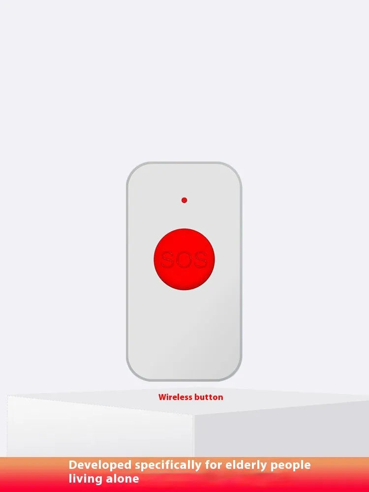 White elderly emergency alert device with buzzer and three emergency buttons for home safety