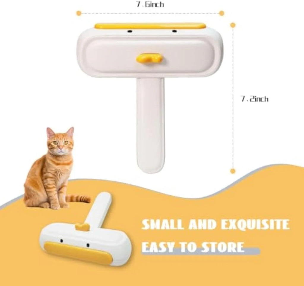 Yellow duck designed portable pet hair remover with reusable bristles for furniture and car seats