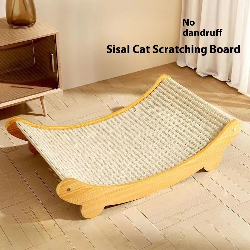 A large and a small sisal blanket cat scratch board in a pastoral style.