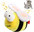Yellow bee-shaped interactive cat toy with motion-activated squeaking sounds