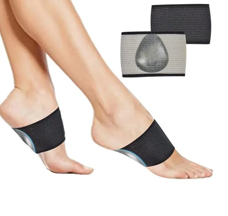 Elastic flat foot support bandage with arch support in heart style or plain design