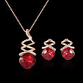 Women's alloy bridal jewellery set with adjustable necklace and matching earrings.