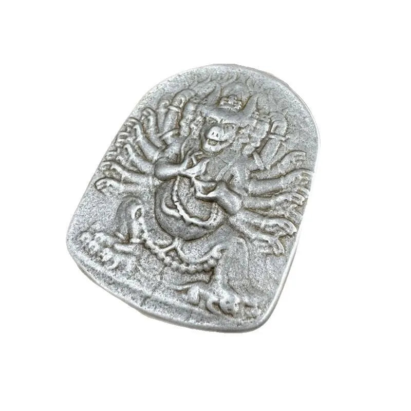 Chinese style iron pendant ornament depicting Buddhist deity Yamantaka Aryaacalanatha