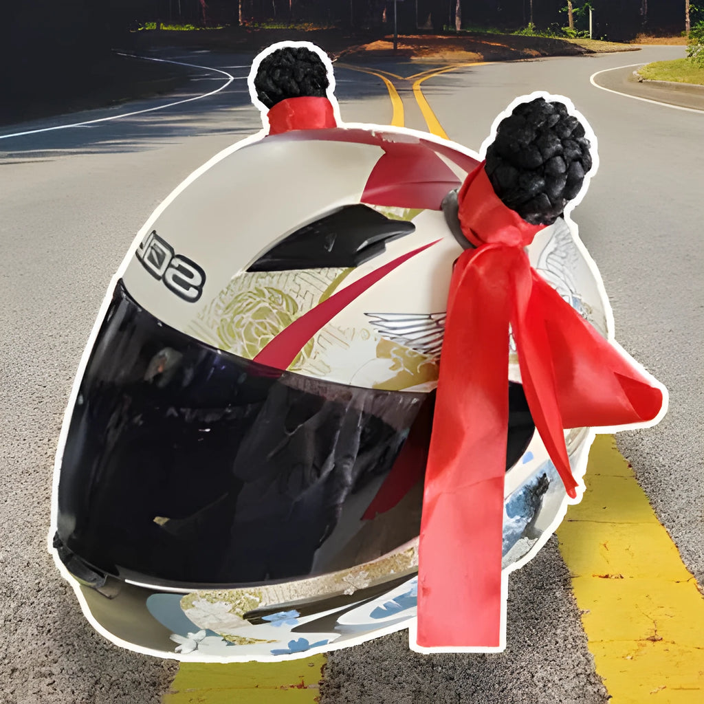 Motorcycle helmet decorative ball braid attachments in various colours with adhesive