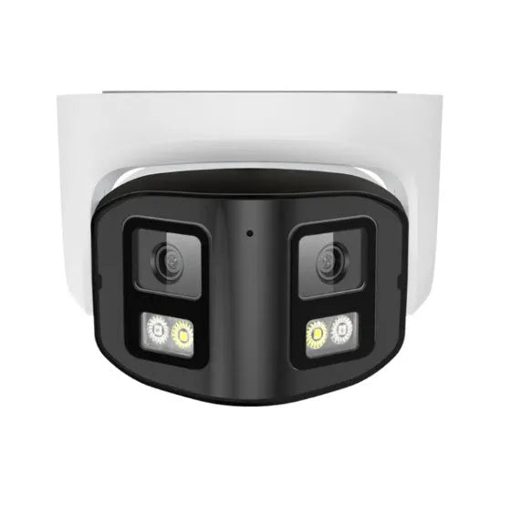 4MP dual-lens IP security camera with safety belt mounting system for outdoor CCTV surveillance