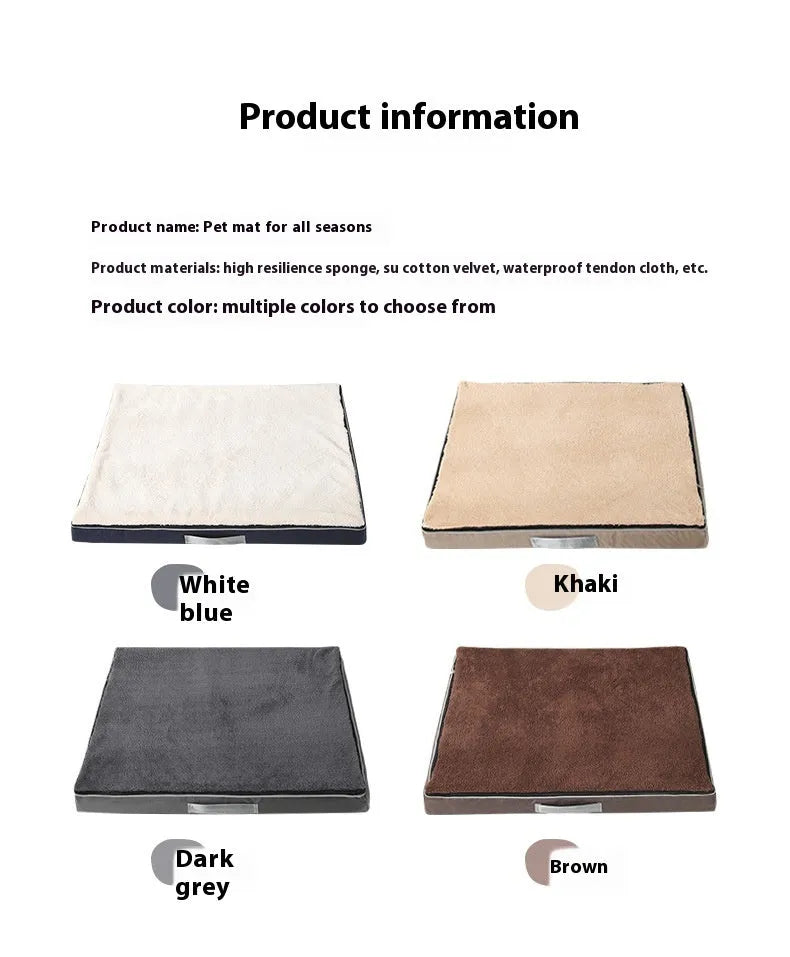 Removable washable memory sponge dog mat in brown colour showing size options