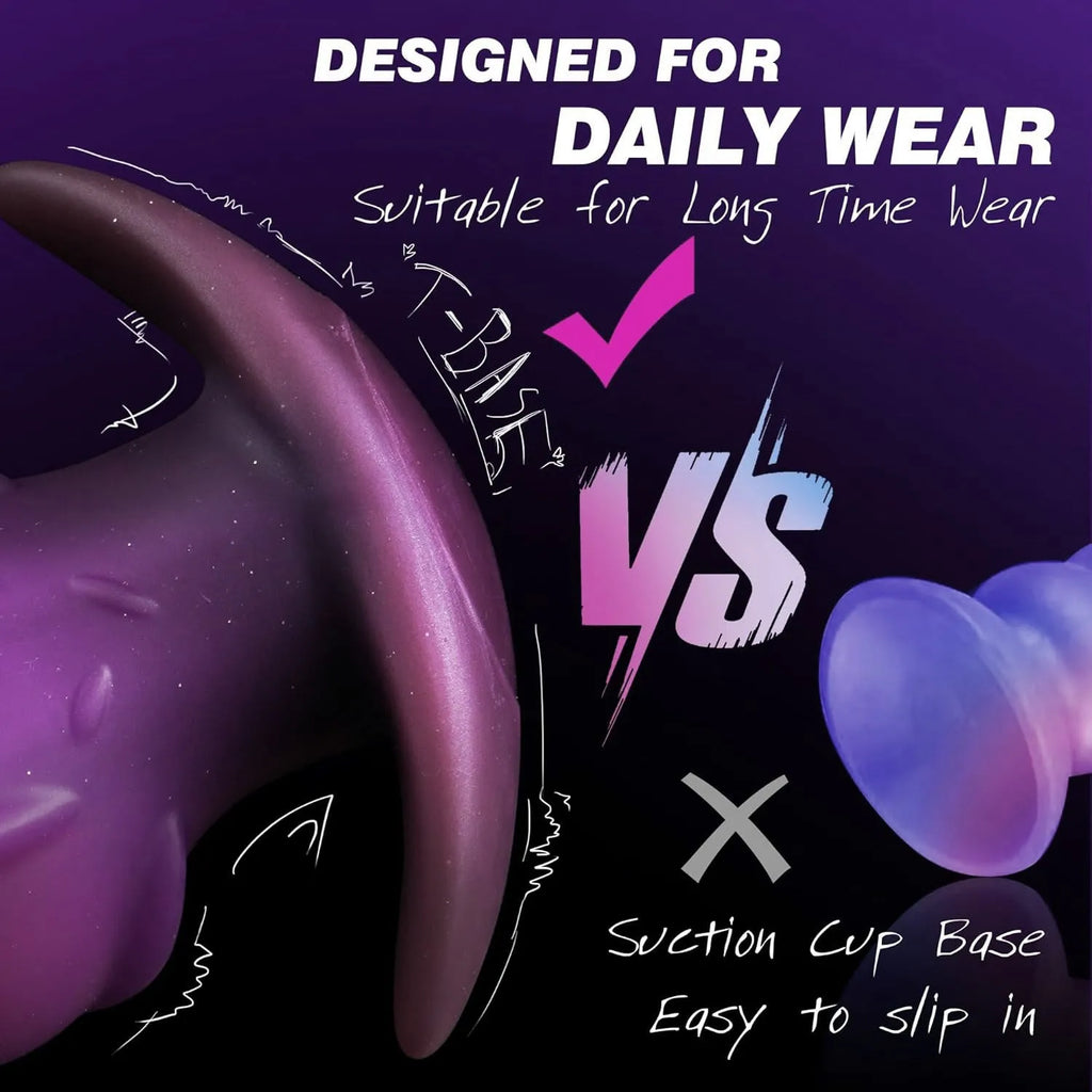Liquid silicone adult masturbator toy in purple, gold, and black colour options.