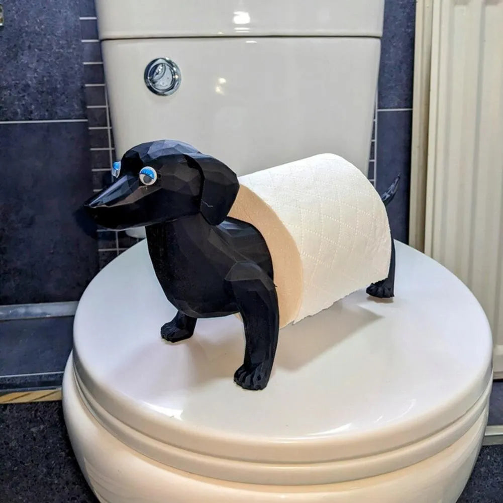 Creative animal dog toilet tissue holder in solid colour, size 8cm by 10.5cm, lightweight paper stand