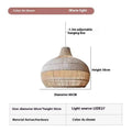 Handwoven rattan ceiling chandelier with pastoral Southeast Asian design, 60cm diameter.
