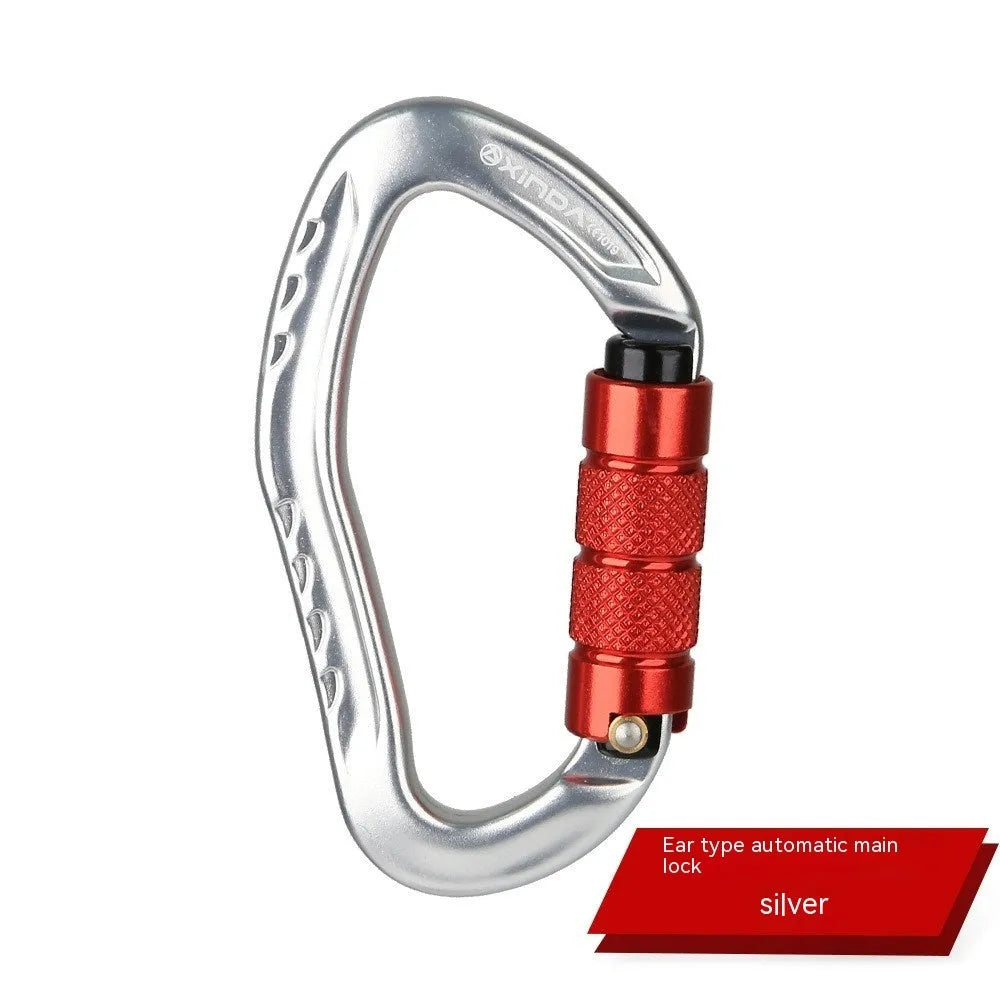 Automatic lock climbing carabiner for outdoor rock climbing equipment in five colour options