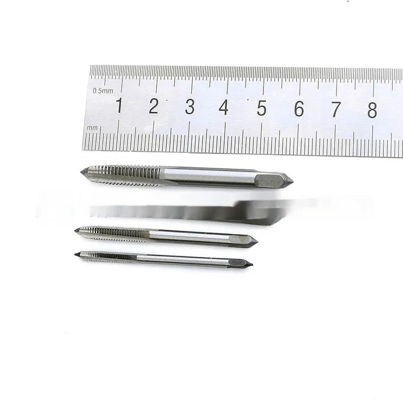 Thread tap and twist drill combination set with steel tap holder for manual tapping tasks