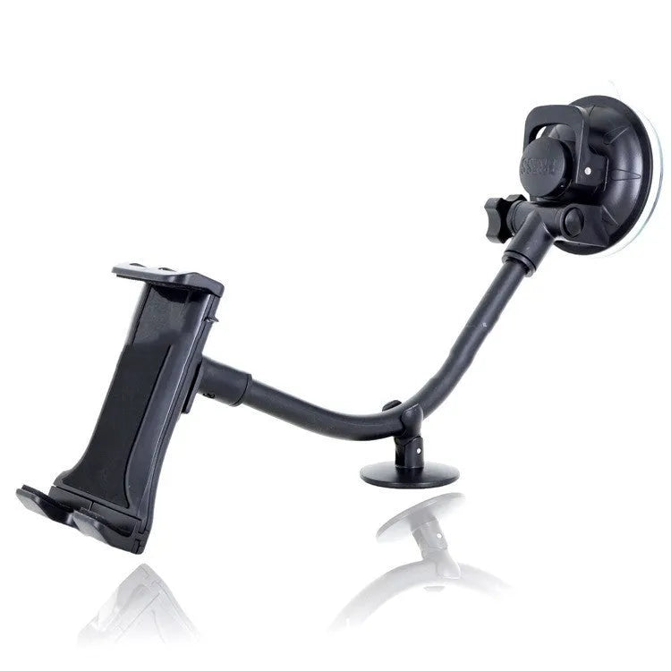 Black vehicle-mounted tablet holder with lifting arm for 4-12 inch devices