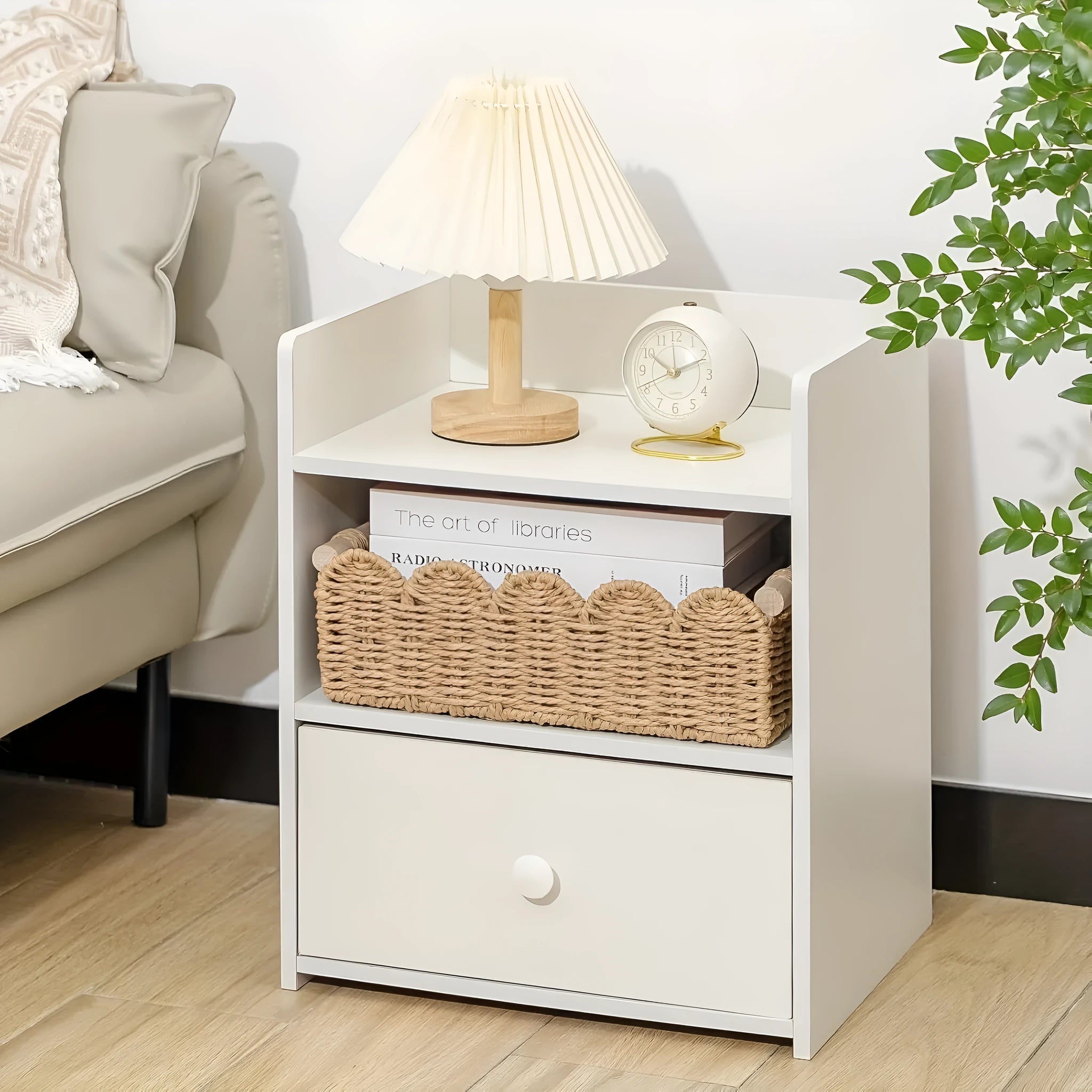 Paper woven storage basket in modern simplicity style, dimensions 35.5cm long x 16cm wide x 10cm high