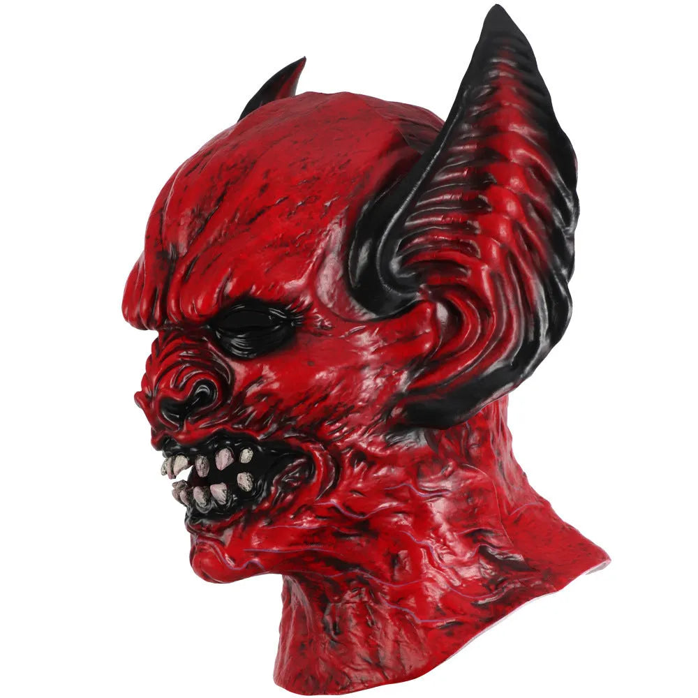 Red bat head cover Halloween mask made from RP foam for costume parties