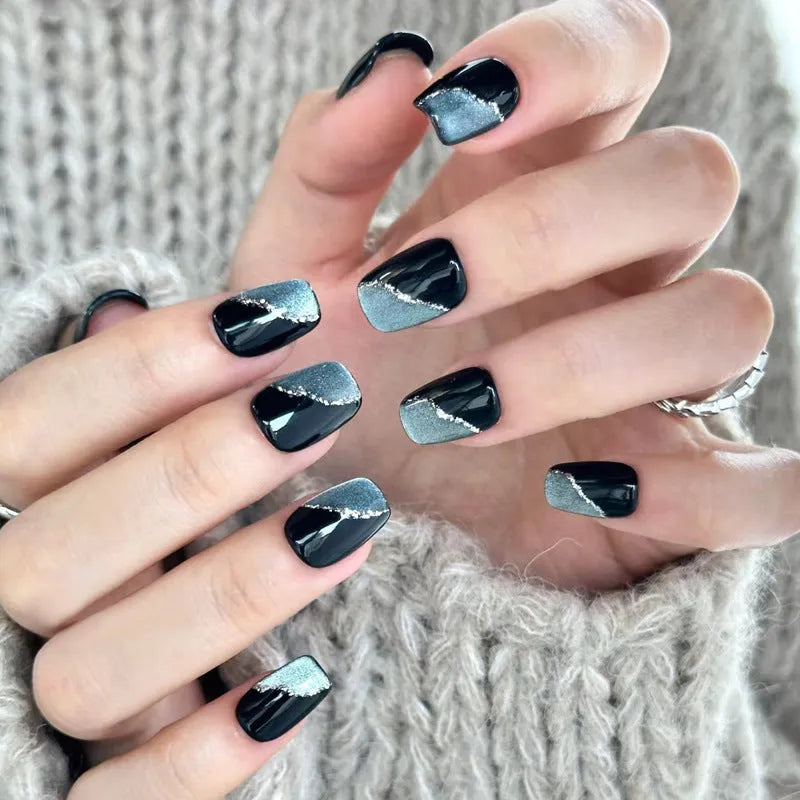 Acrylic fake nails for women in random colours available in 5, 10 or 15 set packages