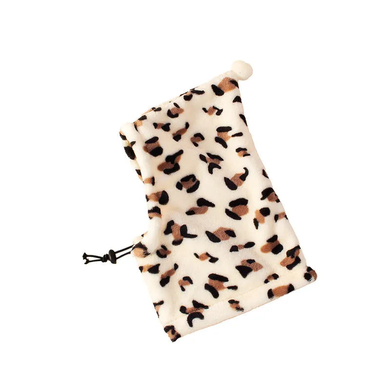Soft cloth bear ears headdress for pets in leopard print with size options