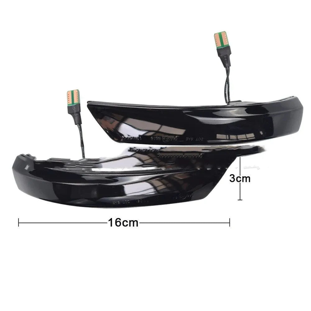 Ford Focus Mondeo rearview mirror LED waterfall light strip in yellow and blue two-tone option