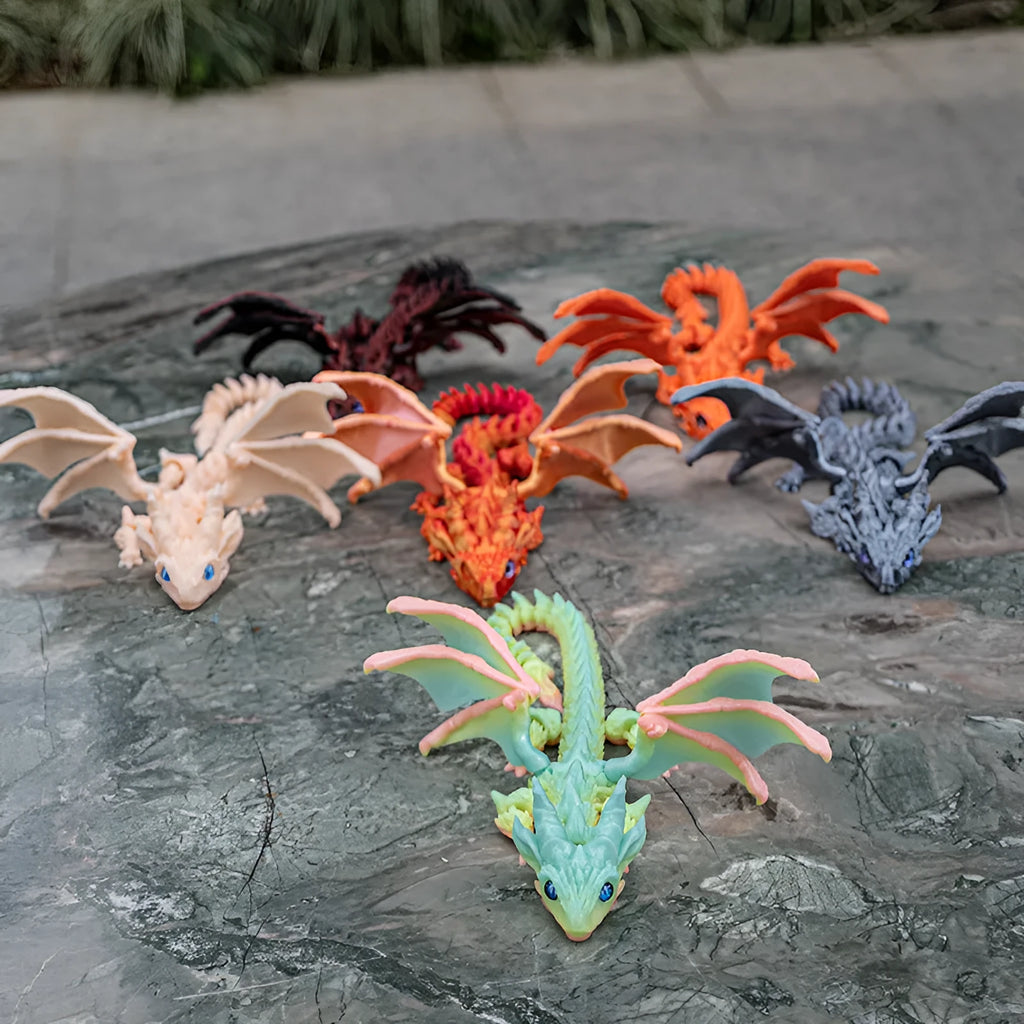 Flying Dragon Wings Decoration Toy in PLA with 25cm width display on table