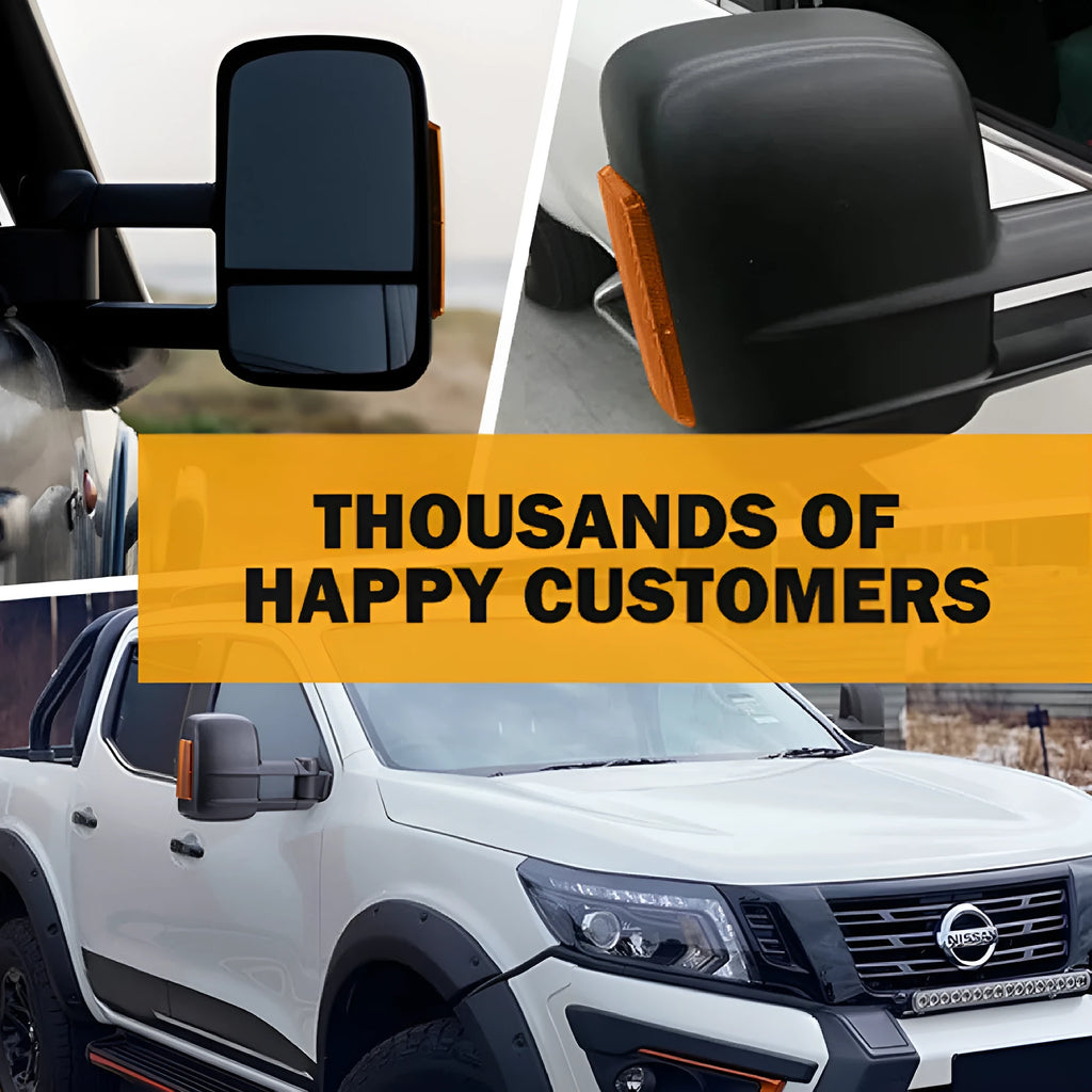 Black electric exterior rear view mirror for Nissan NP300 Navara D23 2015-onwards