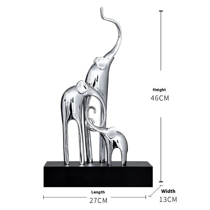 European style elephant decorative craft ornament in resin and plastic with choice of metallic or retro colour finishes.