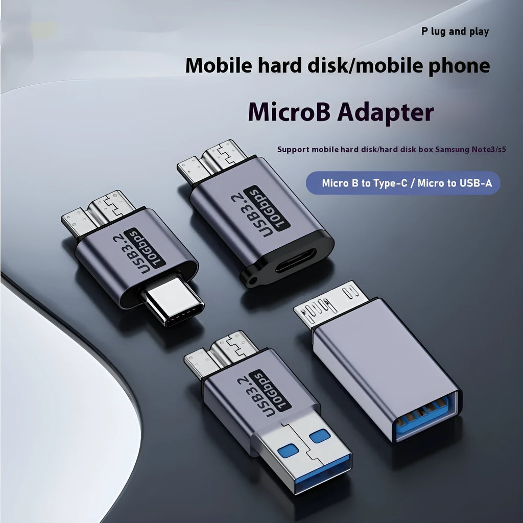 USB AM to Micro-B adapter converter plug for mobile hard drives and phones