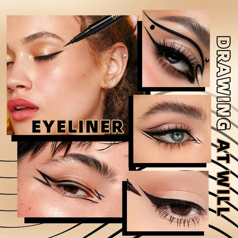 Black liquid eyeliner pen with quick-drying smudge-resistant formula, model Q2407