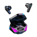 X15 wireless Bluetooth in-ear gaming headphones with charging case, shown in available colours.