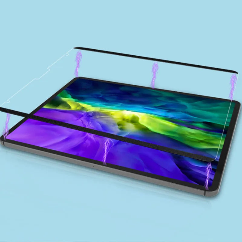Second generation magnetic painting film for iPad screen protection with application tools