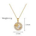 Women's titanium steel necklace with copper leaf pendant and matching geometric design stud earrings