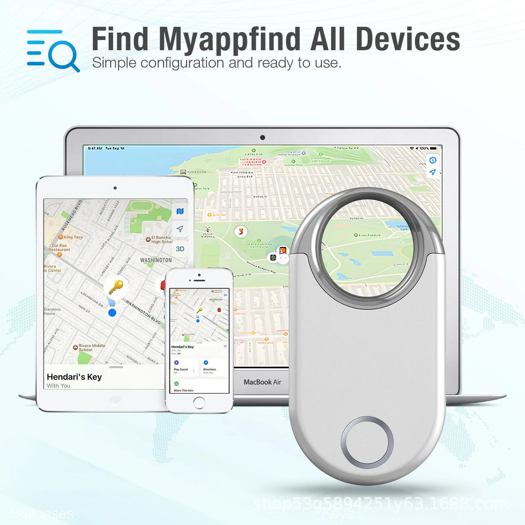 Compact black and white GPS tracking device for pets and children with unlimited distance positioning