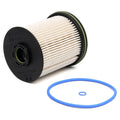 Diesel fuel filter element with gasket kit for Vauxhall and Opel Astra vehicles showing 106mm height dimension