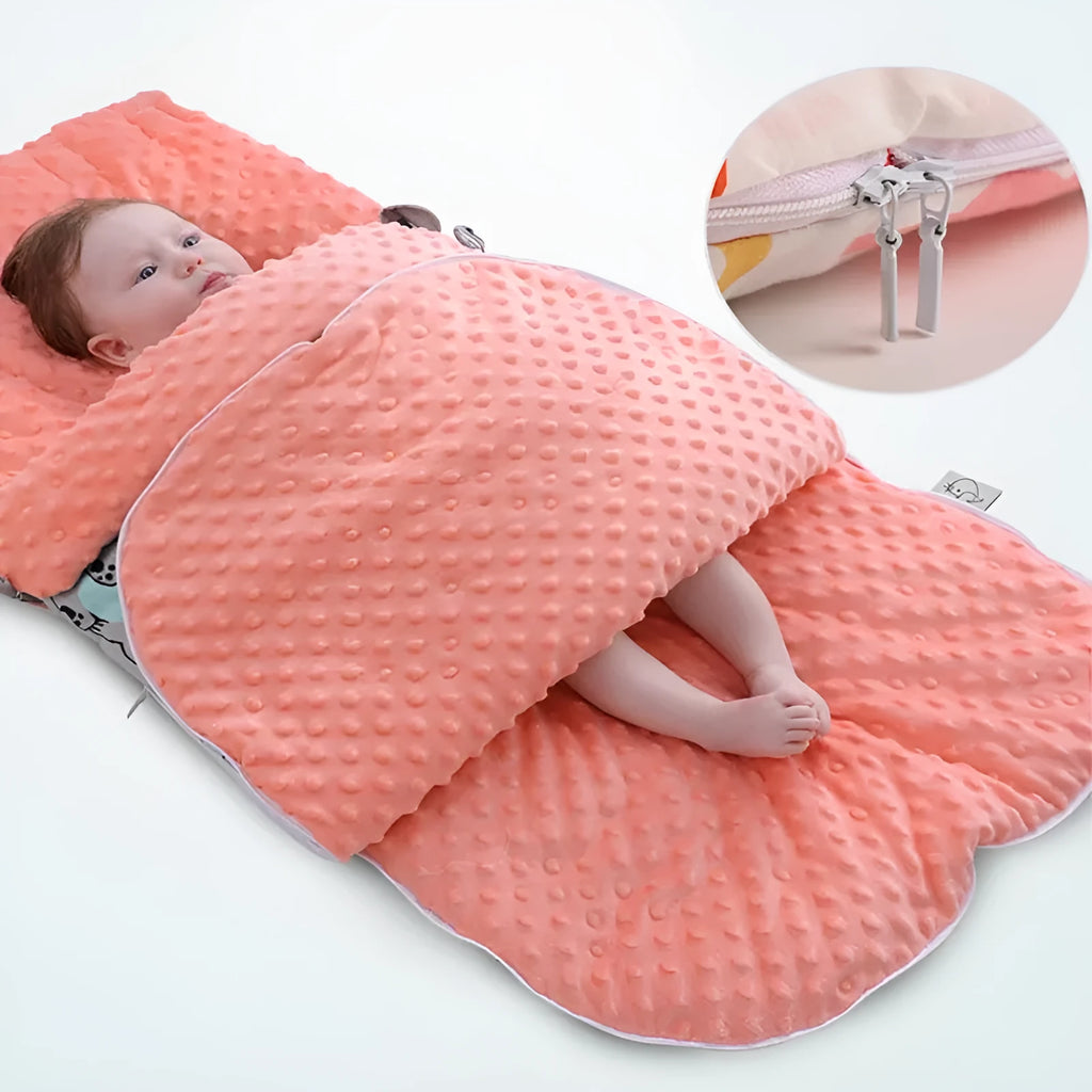 Newborn baby fleece blanket stroller cover 80x46cm blue starry sky pattern with 3D foaming lining