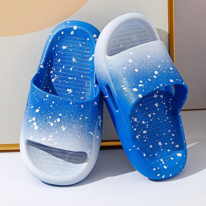 Children's gradient colour PVC summer slippers with non-slip soles