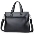 Men's PU leather business messenger bag with crossbody shoulder strap and 35x30x4cm dimensions