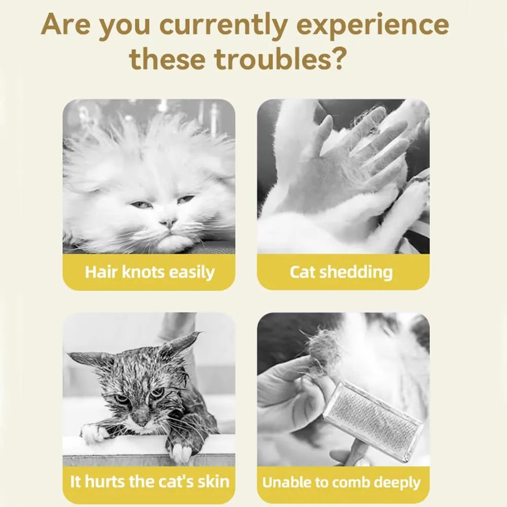 Green rechargeable cat steam brush with silicone bristles and ergonomic handle for pet grooming