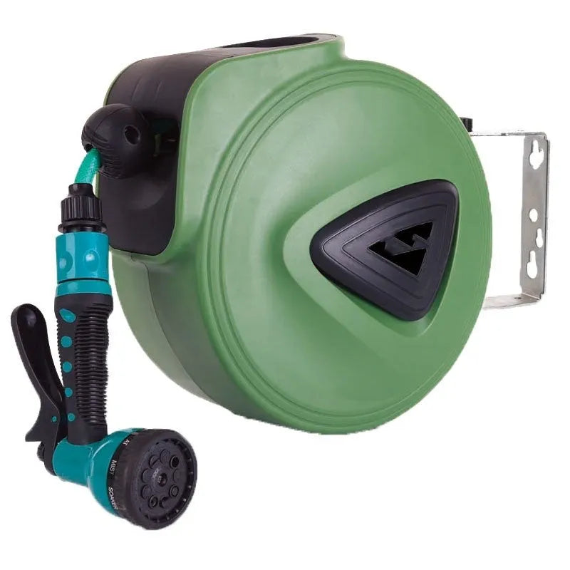 Automatic retractable hose reel unit with 10 metre PVC hose for car washing and garden watering