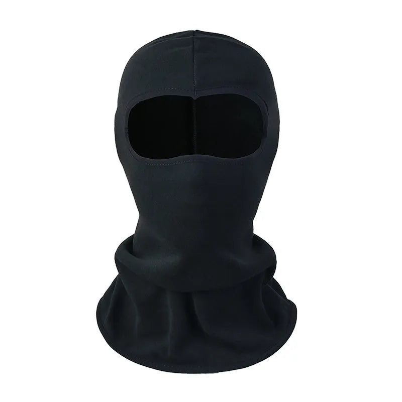 Cotton motorcycle head cover with pattern detail in dome style shown with matching gloves
