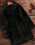 Reversible fleece-lined jacket in black, navy blue, or khaki colours showing double-sided polyester velvet fabric.