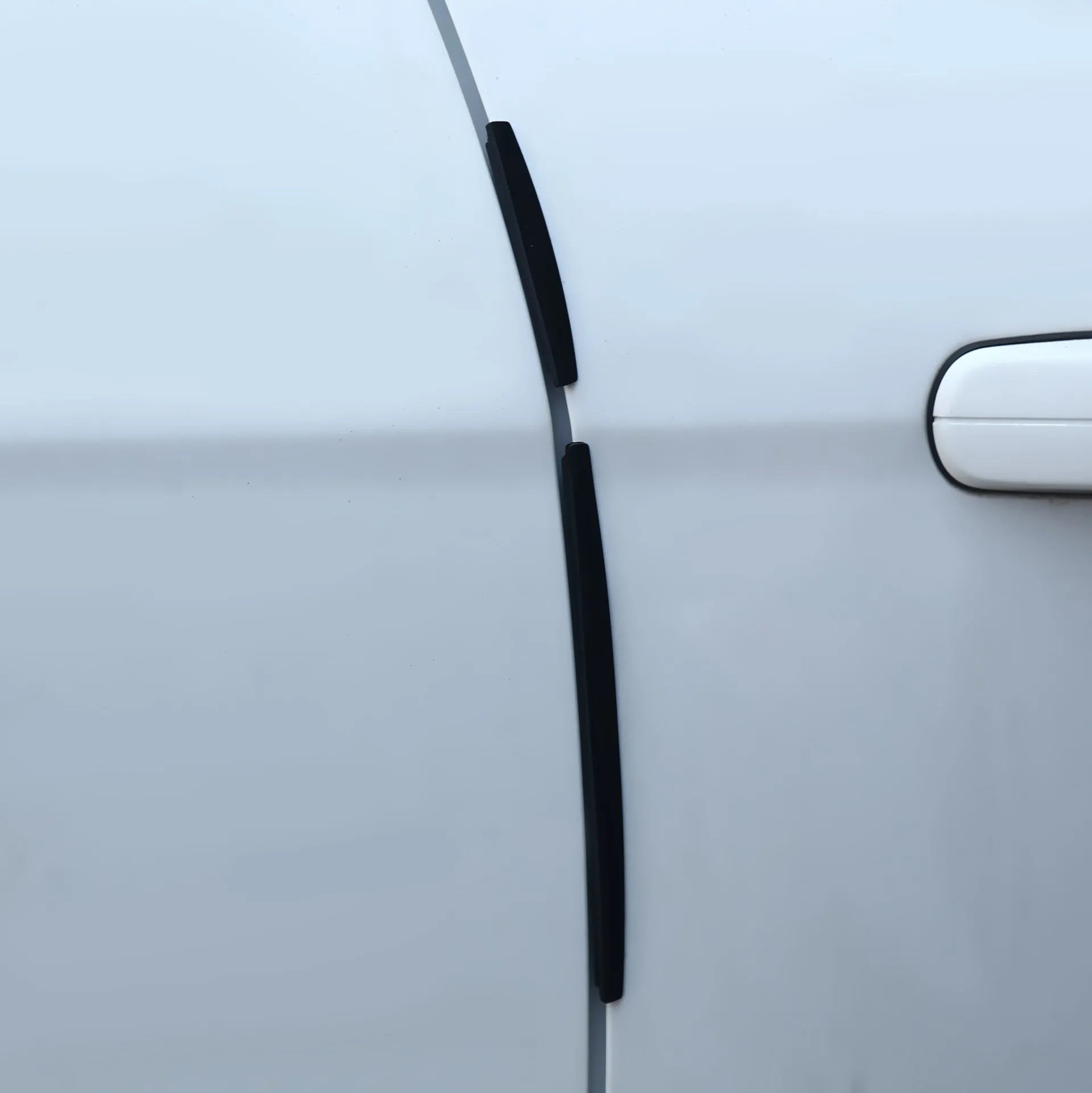 White plastic car door edge anti-collision strip for vehicle protection