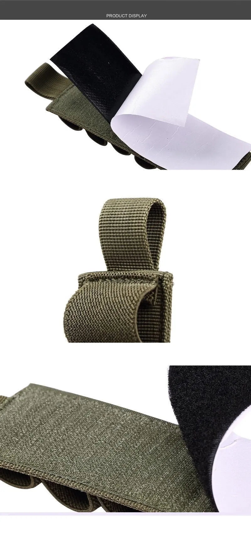 Tactical 6-hole storage organiser in 1000D nylon fabric measuring 5x16.5cm