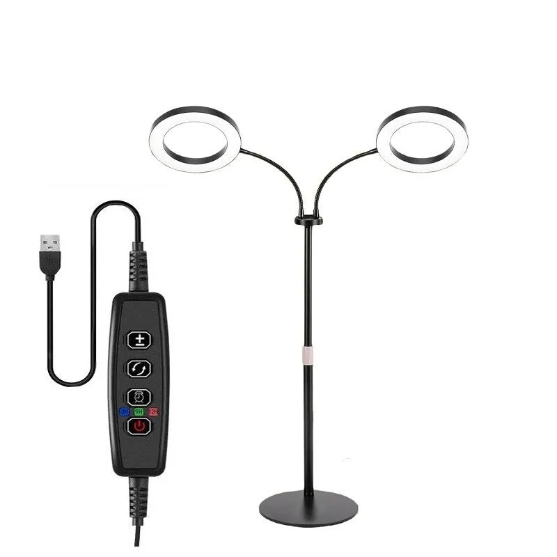 6-inch angel ring retractable floor plant grow light with aluminium alloy shell on a stand
